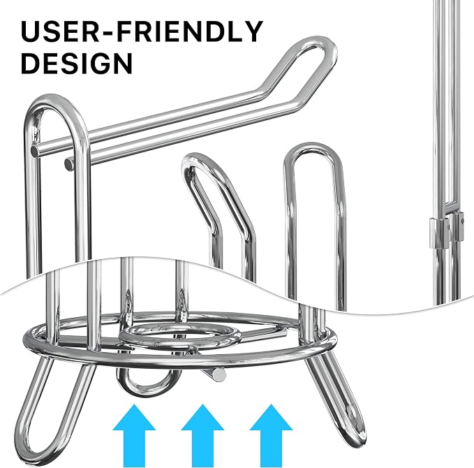 Simple Houseware Bathroom Toilet Paper Storage Holder Stand Shelf, Chrome | 4 Paper Rolls, 7.25" x 7.25" x 23.5", Wired