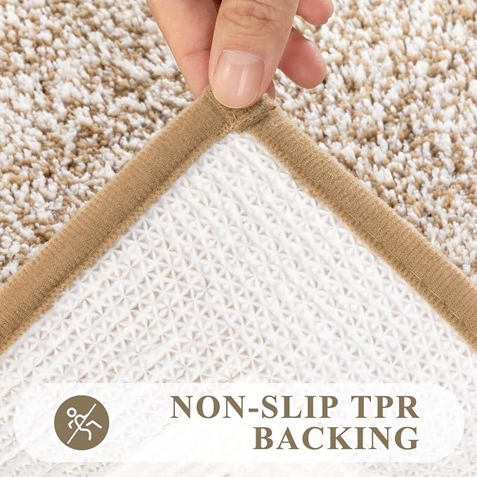 Pauwer Bathroom Rug Sets 3 Piece, Non Slip Washable Bath Mat, Khaki | Soft Plush Microfiber, Super Absorbent Floor Carpet, U Shaped Toilet Mats, Quick Dry, Shaggy Shower Rugs Runners