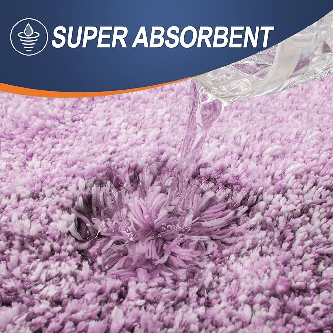 OLANLY Micorfiber Bathroom Rug Set 2 Piece, 30"x20"+U-Shaped 24"x20" | Pinkish-Purple, Soft Absorbent Bath Mats and Contour Toilet Rug, Non-Slip, Machine Wash Dry, Plush Bath Mats for Bathroom