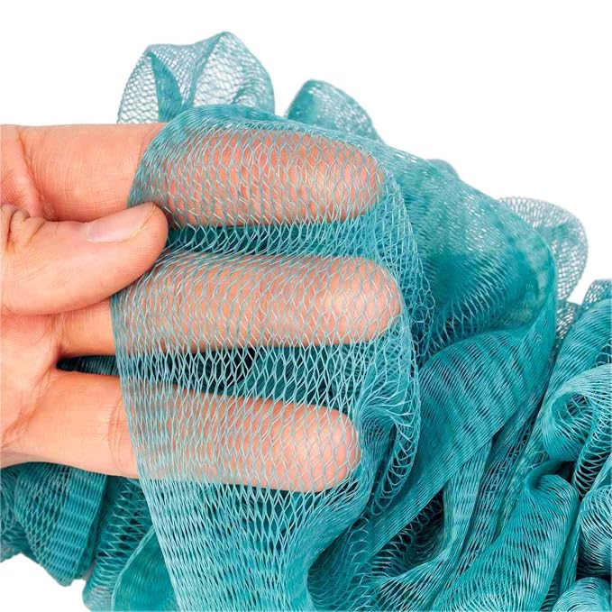 Back Scrubber for Shower, Loofah Long Handle Bath Body Brush, Soft Nylon Mesh Sponge On a Stick for Shower Men Women Kids Elderly, Exfoliating Scrub Cleaning Luffa for All Kinds of Skin(Blue)