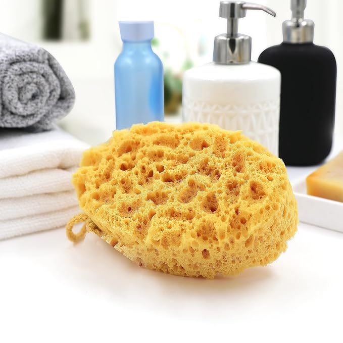 myHomeBody Bath Sponge, Foam Loofah, Shower Sponge for Body, Oval, 3 Pack | Large Size, Lots of Lather, Bath Sponges for Shower, Body Scrubber for Bathing, Body Wash Women, Exfoliating Loofah Sponge