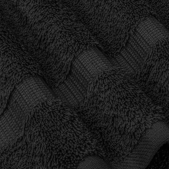 Chakir Turkish Linens 100% Cotton 8-Piece Towel Set, Black | 100% cotton 8-pc set, OEKO-TEX certified: 2 bath 27x54, 2 hand 16x30, 4 washcloths 13x13
