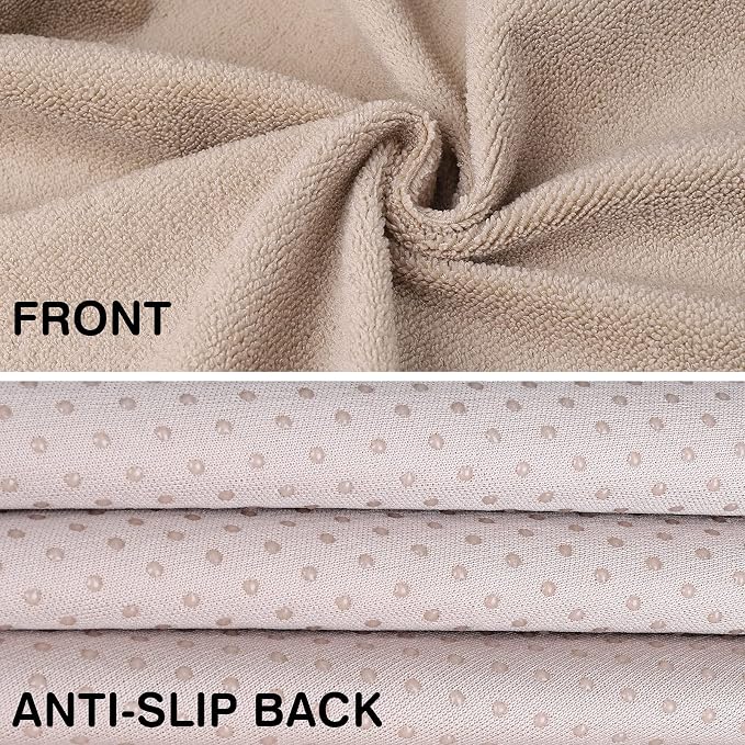 Leader Accessories Waterproof Towel Front Bucket Seat Covers, 2pcs Beige | Universal Non-Slip, Fits Car Truck SUV, Machine Washable, For Dog & Kid, Pets, Yoga, Gym, Beach, Swimming, Outdoor Sports