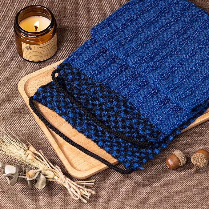 Dual-Textured Exfoliating Washcloth Towel - Back Scrubber for Use in Shower Bath, Exfoliating Body Scrubber Exfoliator, Japanese Exfoliate Loofah Lufa Sponge Wash Cloth for Women Men