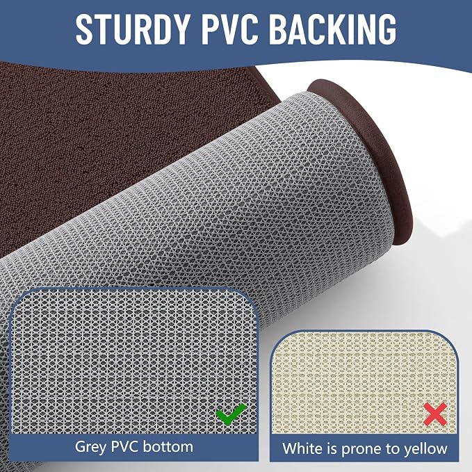 Smiry Memory Foam Toilet Rugs U Shaped 24x24, Extra Soft Bath Mat | Brown Quick Dry, Machine Washable Bath Mats for Bathroom, Shower, Tub and Home Decor Accessories