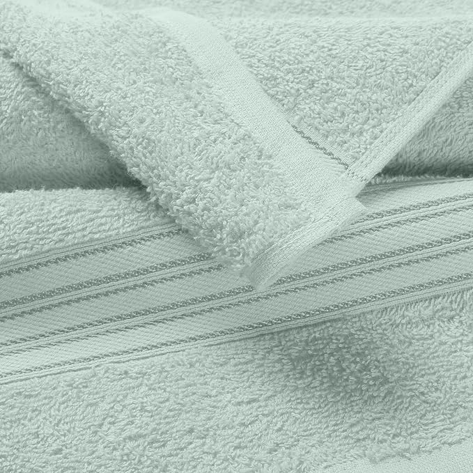 BOUTIQUO Ultra Soft Cotton 6 -Piece Hand Towel Set 16x24 Inch, Ideal for use in Bathroom, Kitchen, Gym, Spa & General Cleaning, Compact & Lightweight Multi Purpose Hand Towels - Sea Green