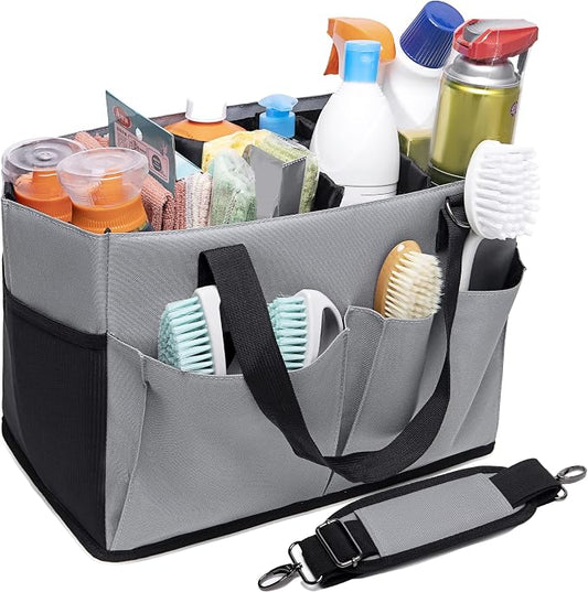 Cleaning Caddy with Handle and Shoulder Strap Organizer for Cleaning Supplies