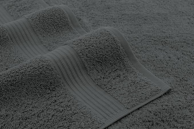 American Veteran Towel, 100% Cotton Turkish Bath Towels for Bathroom 4 Pack, 27x54 Extra Large Premium Soft Drying Bathroom Towels, Dark Gray