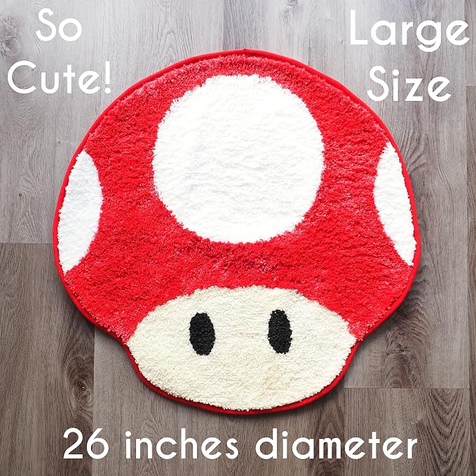 Evovee Ladybug Rug Cute Bathroom Decor Funny Bath Mat Shower Red Rugs Funky Bedroom Aesthetic Fun Round Preppy Cool Apartment College Novelty Washable Bathmat Game Room Retro