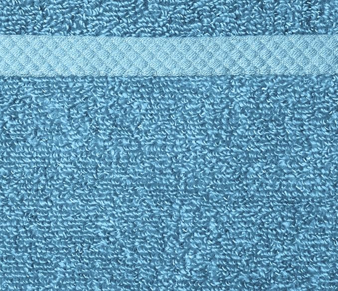 Amazon Basics Soft Cotton Washcloths, Quick-Dry, 12" x 12", 12-Pack, Lake Blue
