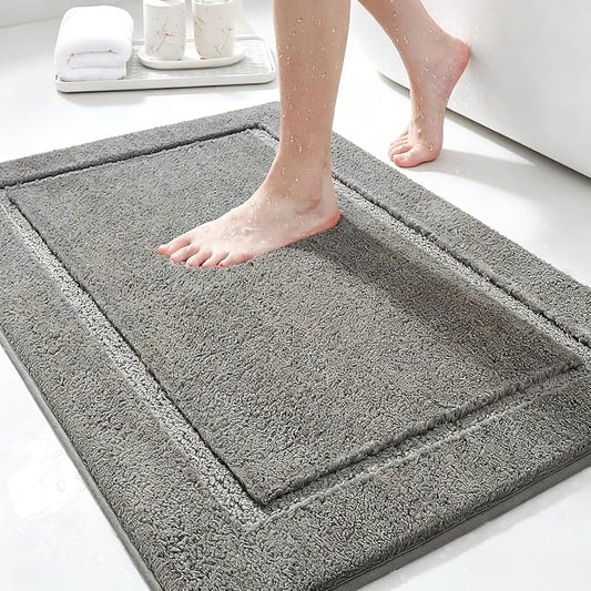 IM HOME Bathroom Rugs 36"x24", Ultra Soft Thick Plush Fluffy Microfiber Absorbent Bath Mat, Non-Slip Backing, Machine Washable Bath Mats for Bathroom Floor, Tub and Shower, Charcoal Gray