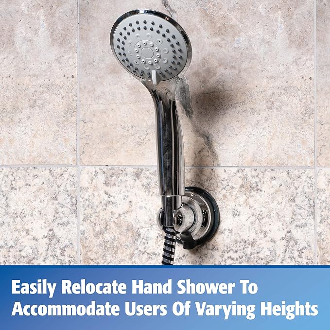 Plumb Pak PP828-68 Suction Cup Shower Head Wall Mount Holder, Chrome