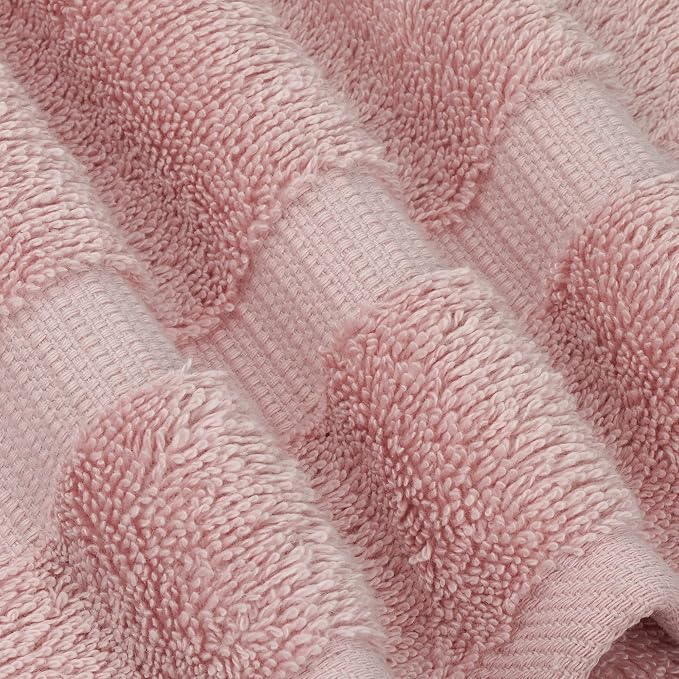 Chakir Turkish Linens 100% Cotton 8-Piece Towel Set, Pink | 100% cotton 8-pc set, OEKO-TEX certified: 2 bath 27x54, 2 hand 16x30, 4 washcloths 13x13