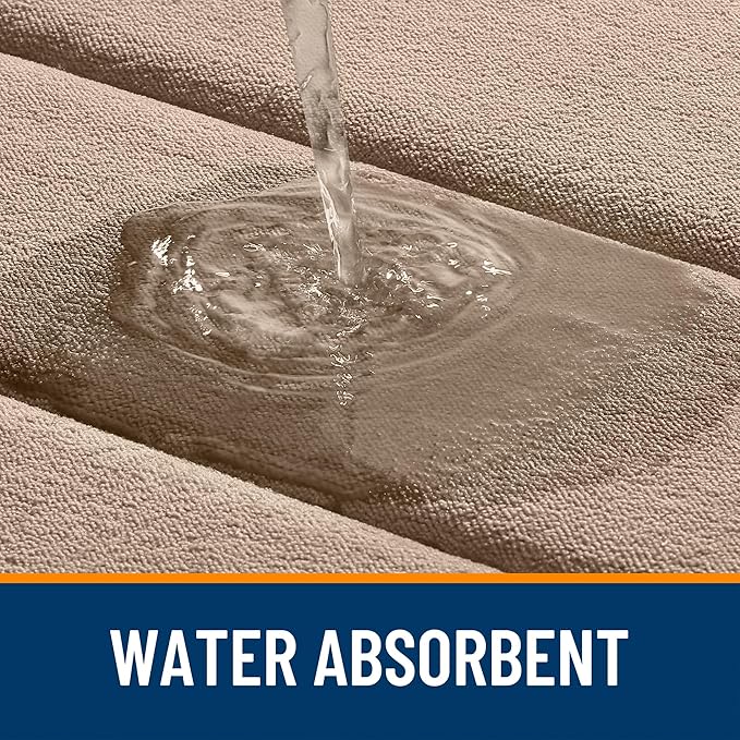 OLANLY Memory Foam Long Bathroom Rugs Runner 47x20, Super Soft Absorbent | Tan, Quick Dry Bath Mat, Machine Washable Shower Floor Rugs, Bathmat Carpet for Bathroom Floor, Tub and Shower