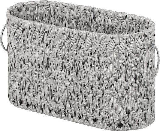 GRANNY SAYS Toilet Paper Storage, Toilet Paper Basket for Bathroom, 6 Mega Rolls Organizer Free Standing, Wicker Basket for Bathroom Storage, Grey