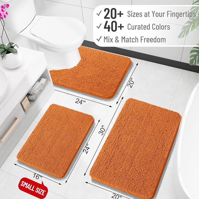 OLANLY Large Bathroom Rugs 70x46, Extra Soft Absorbent Chenille Bath Rugs | Clay, Quick-Drying Rubber Backing, Machine Washable Bath Mat for Bathroom Floor, Tub and Shower, Home Decor Accessories