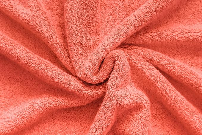 American Veteran Towel, 100% Cotton Turkish Bath Towels for Bathroom 4 Pack, 27x54 Extra Large Premium Soft Drying Bathroom Towels, Coral