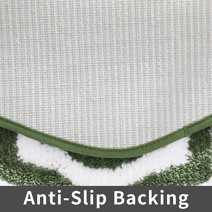 COSY HOMEER Extra Thick Bath Linen Sets Rugs - Anti-Slip Bath Mats Soft Plush 100% Strong Polyester Living Room Bathroom Water Absorbent(Green,20x32 - Inches)