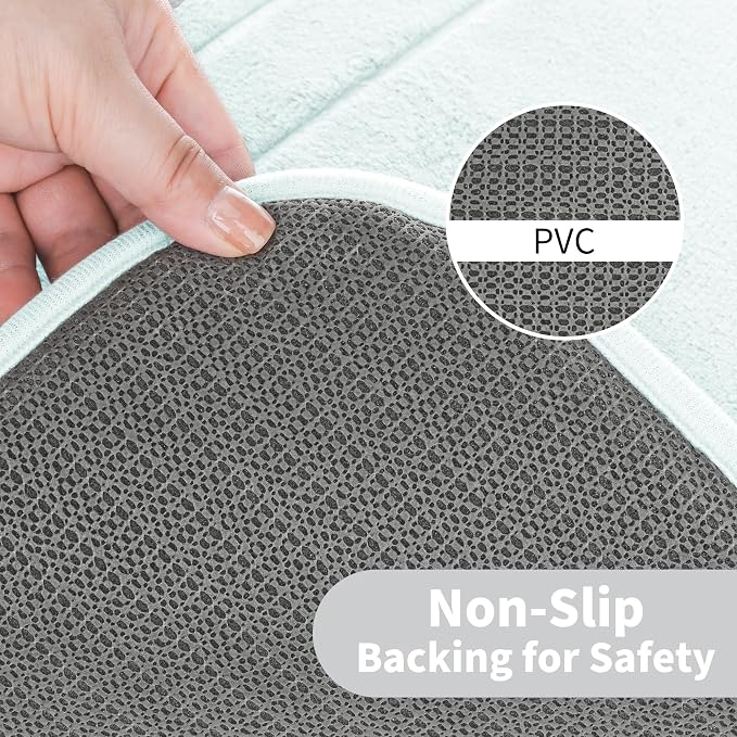 Cupic Cupid Memory Foam Bath Mat 24"×36", Non Slip Bathroom Rugs, Baby Blue | Soft Touch, Cushioned Comfort, Non Slip Bathroom Mat, Super Absorbent & Quick Dry, Machine Washable for Shower, Tub & Vanity