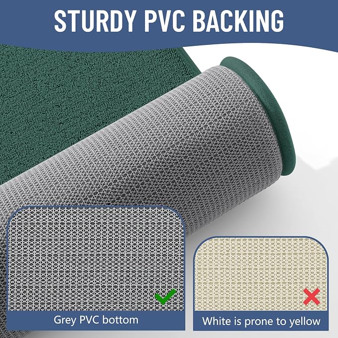 Smiry Memory Foam Bath Mat 34x21, Extra Soft Absorbent Bathroom Rugs | Green Quick Dry, Machine Washable Bath Mats for Bathroom, Shower, Tub and Home Decor Accessories