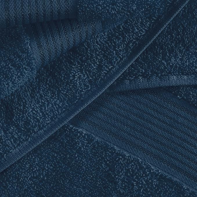 Ultra Soft 6 Pack Cotton Towel Set, Contains 2 Bath Towels 28x55 inch, 2 Hand Towels 16x24 inch & 2 Wash Coths 12x12 inch, Ideal Everyday use, Compact & Lightweight - Mineral Blue