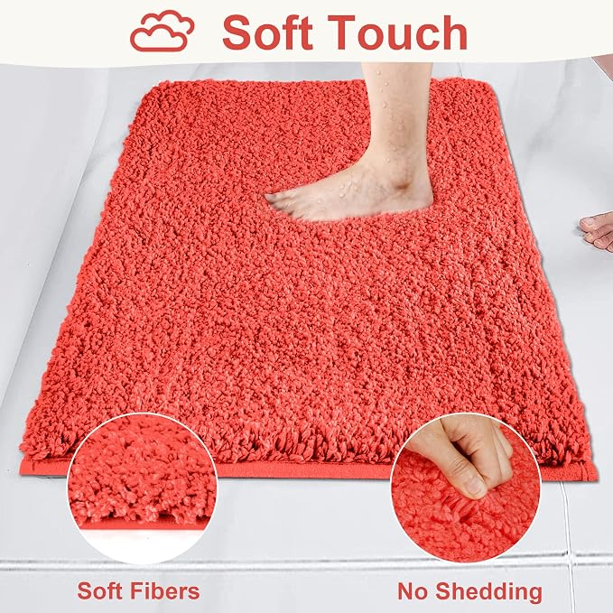 Bathroom Rugs Sets 3 Piece Non Slip Washable Bath Mat Set | Microfiber bath rug set with toilet mats for bathroom , Soft Absorbent toilet rug set TPR Rubber Backed bathroom floor mat