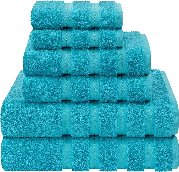 American Soft Linen 100% Cotton Luxury Turkish Towels, 6 Piece Towel Set | Soft Absorbent Quick Dry OEKO Tex Standard 100 Certificated Durable Machine Washable Premium Hotel Quality