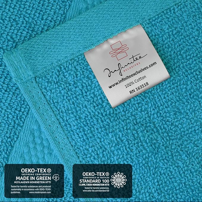 Infinitee Xclusives 100% Cotton Hand Towels for Bathroom - Set of 6 | Ultra Soft, Absorbent & Quick-Drying |16x28 inches| Luxury Hand Towel Set |600 GSM| Gym, Shower, Spa & Hotel Use