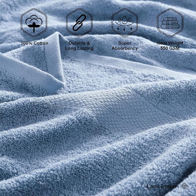 LANE LINEN Large Bath Sheet Soft Absorbent Quick Dry 2 Pack - Allure | Extra Large Bath Towels - Ring-Spun Durability, Generously Sized, Oversized & Roomy, Lightweight & Breathable