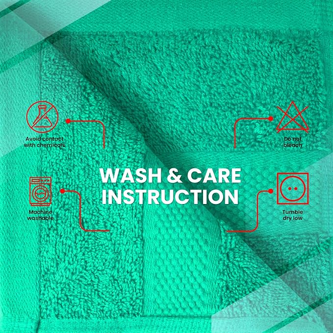 Infinitee Xclusives 100% Cotton Luxury Wash Cloths for Showering - 12 Pack | Washcloths [13x13] - Soft and Absorbent Face Towels for Bathroom Wash Clothes - Gym, Spa & Hotel Use