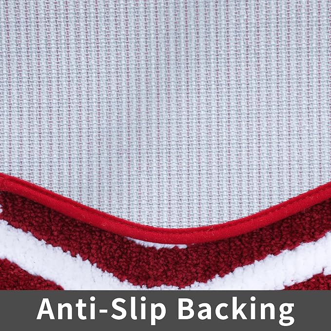COSY HOMEER Extra Thick Bath Linen Sets Rugs - Anti-Slip Bath Mats Soft Plush 100% Strong Polyester Living Room Bathroom Water Absorbent(Red,20x32 - Inches)