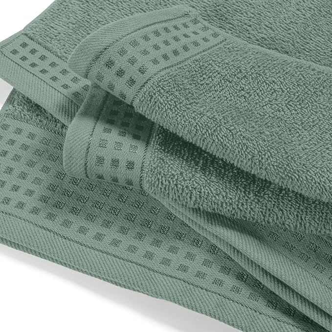 GLAMBURG 100% Cotton Oversized 2 Pack Bath Sheets 35x70, Ultra Soft Highly Absorbant Compact Quickdry & Lightweight Large Bath Sheet Set, Ideal for Gym Travel Camp Pool - Jade