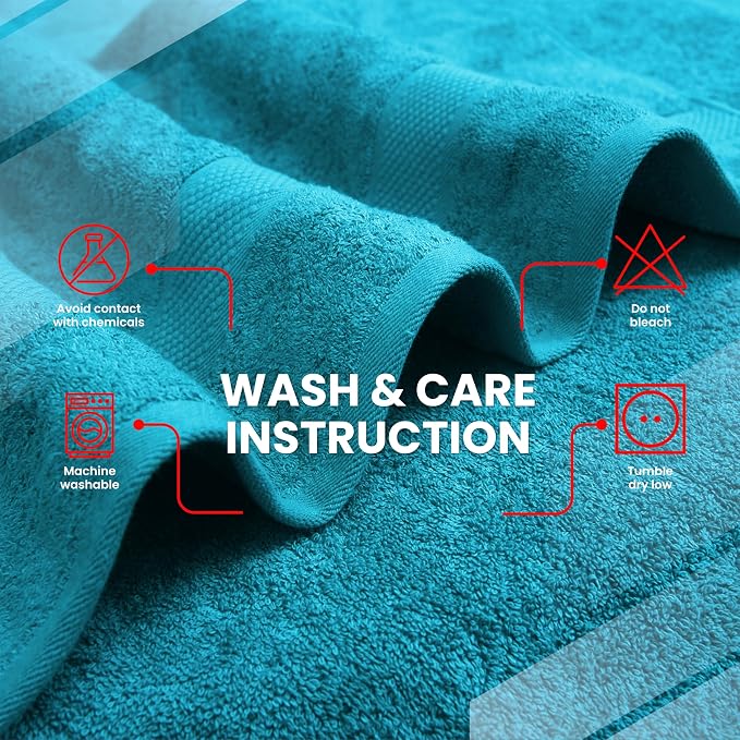 Infinitee Xclusives 100% Ring-Spun Cotton Bath Towels for Bathroom - Pack 4 | Luxury Super Soft, Absorbent & Quick-Drying |27x54 inches| Large Bathroom Towels Set |600 GSM| Gym, Shower, Spa & Hotel Use