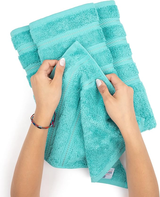 American Soft Linen 100% Cotton Luxury Turkish Towels, 6 Piece Towel Set | Soft Absorbent Quick Dry OEKO Tex Standard 100 Certificated Durable Machine Washable Premium Hotel Quality