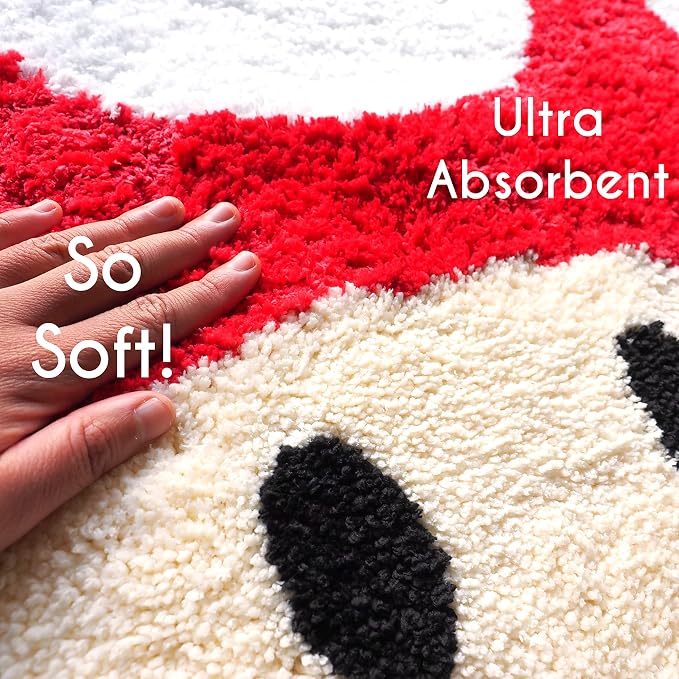 Evovee Ladybug Rug Cute Bathroom Decor Funny Bath Mat Shower Red Rugs Funky Bedroom Aesthetic Fun Round Preppy Cool Apartment College Novelty Washable Bathmat Game Room Retro