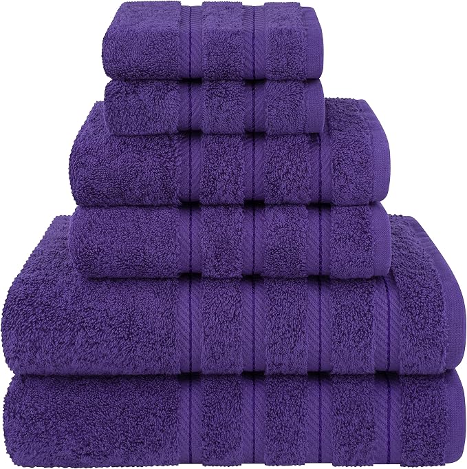 American Soft Linen 100% Cotton Luxury Turkish Towels, 6 Piece Towel Set | Soft Absorbent Quick Dry OEKO Tex Standard 100 Certificated Durable Machine Washable Premium Hotel Quality