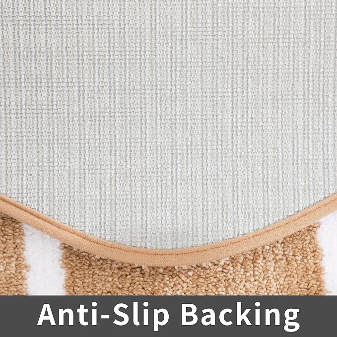 COSY HOMEER Extra Thick Bath Rugs - Anti-Slip Bath Linen Sets Mats Soft Plush 100% Strong Polyester Living Room Bathroom Water Absorbent(Beige,20x32 - Inches)