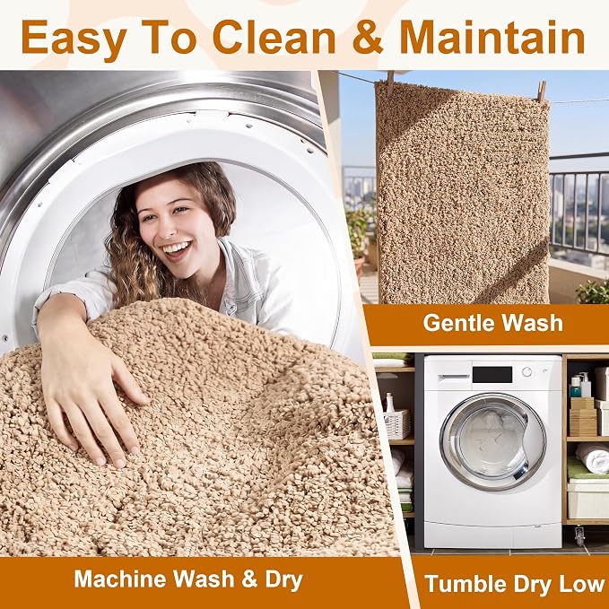 Bathroom Rugs Sets 2 Piece Non Slip Washable Bath Mat Set | Microfiber bath rug set with toilet mats for bathroom , Soft Absorbent toilet rug set TPR Rubber Backed bathroom floor mat