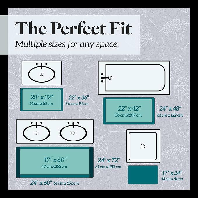 Memory Foam Bath Mat Non Slip Absorbent Super Cozy Velvet Bathroom Rug Carpet (60 inches X 17 inches, Peach)