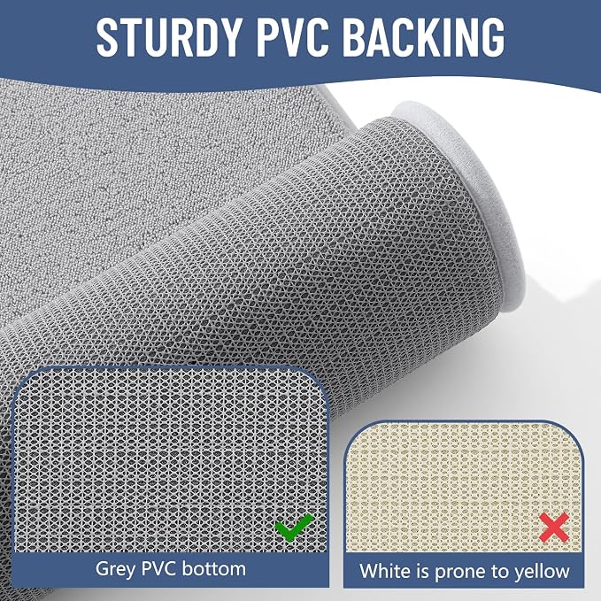 Smiry Memory Foam Bath Mat 40x30, Extra Soft Absorbent Bathroom Rugs | Grey Quick Dry, Machine Washable Bath Mats for Bathroom, Shower, Tub and Home Decor Accessories