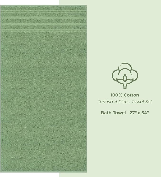 American Soft Linen 100% Cotton Luxury Turkish Towels, 4 PC Bath Towel Set | Soft Absorbent Quick Dry OEKO Tex Standard 100 Certificated Durable Machine Washable Premium Hotel Quality