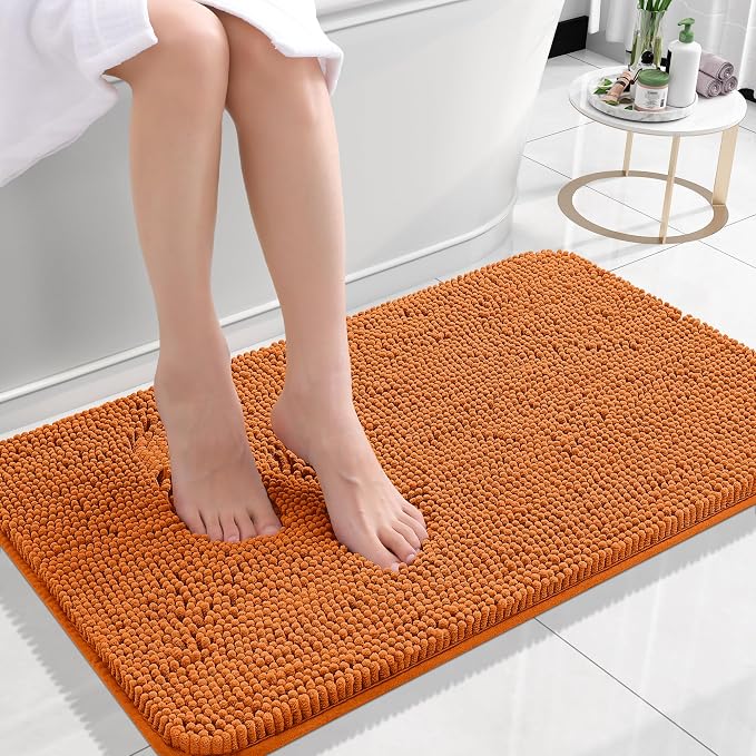 OLANLY Small Bathroom Rugs 24x16, Extra Soft Absorbent Chenille Bath Rugs, Rubber Backing Quick Dry, Machine Washable Bath Mats for Bathroom Floor, Tub and Shower, Home Decor Accessories, Clay | Clay, Quick-Drying Rubber Backing, Machine Washable Bath ...