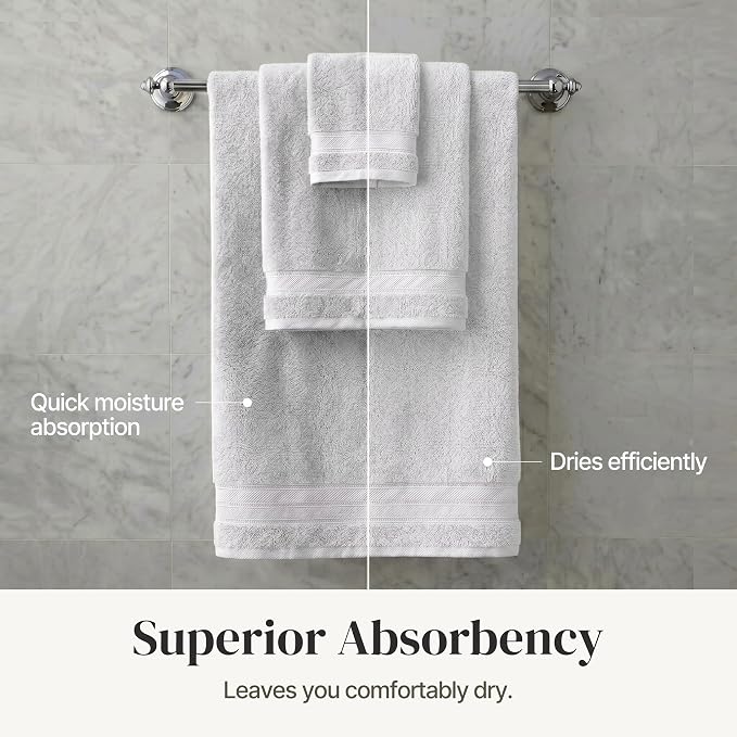 Modern Threads 4-Pack SpunLoft Bath Towel 30x54 - Grey