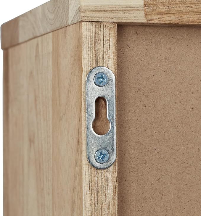 Relaxdays Wall Cabinet, 2 Levels, Door with Magnetic Lock, Narrow Wooden Storage, Bathroom, Kitchen, 42x42x18cm, Natural