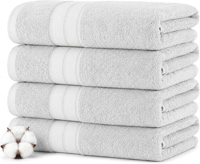 Modern Threads 4-Pack SpunLoft Bath Towel 30x54 - Grey