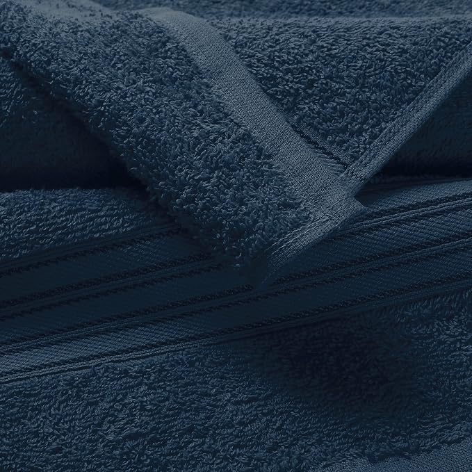 BOUTIQUO Ultra Soft Cotton Washcloths, Contains 12 Piece Face Cloths 12x12 inch, Ideal for Everyday use Face Towels, Compact & Lightweight Multi Purpose Washcloths - Mineral Blue