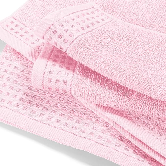 GLAMBURG 100% Cotton Oversized 2 Pack Bath Sheets 35x70, Ultra Soft Highly Absorbant Compact Quickdry & Lightweight Large Bath Sheet Set, Ideal for Gym Travel Camp Pool - Pink