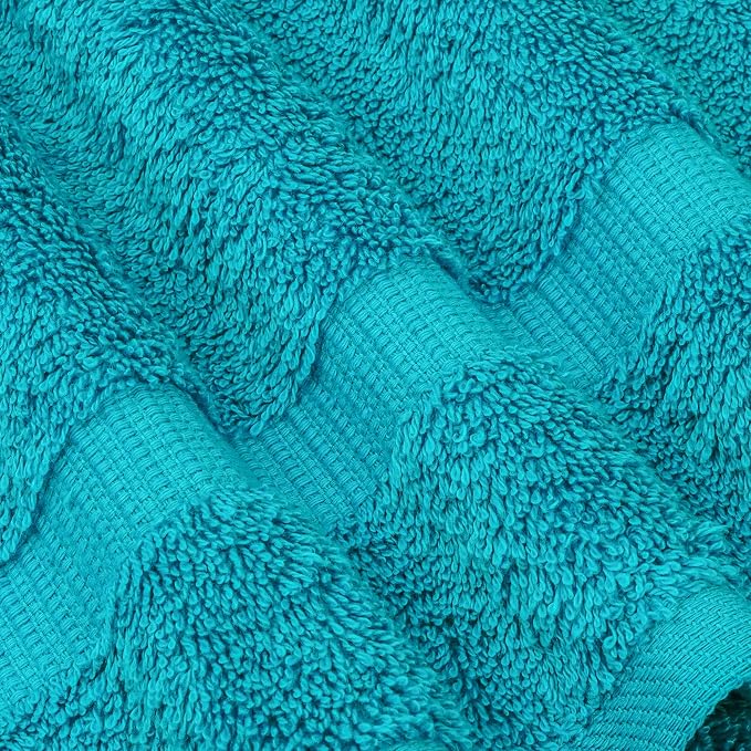 Chakir Turkish Linens 100% Cotton 4-Pack Washcloths 13x13, Aqua | 100% cotton washcloths, 4-pack 13x13, OEKO-TEX certified, soft absorbent face towels