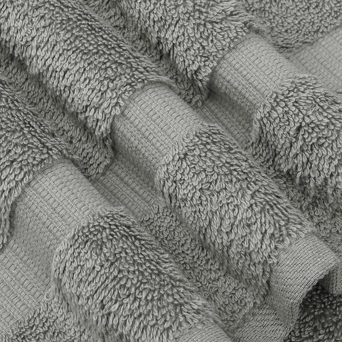 Chakir Turkish Linens 100% Cotton 6-Piece Towel Set, Gray | 100% cotton 6-pc set, OEKO-TEX certified: 2 bath 27x54, 2 hand 16x30, 2 washcloths 13x13