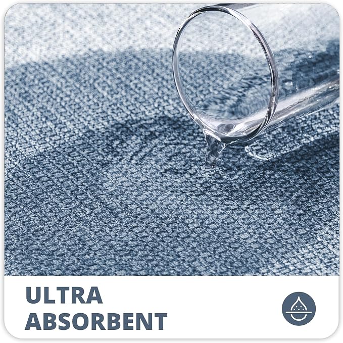 Bath Mat,Ultra Thin Bathroom Rugs,Rubber Bath Mats for Bathroom,No Slip Bath Rugs,Quick Dry,Machine Washable,Low Pile,Absorbent,Shower Outside,Sink,Home Decor Accessories.Blue,1'8"x2'8"(20x32inch)